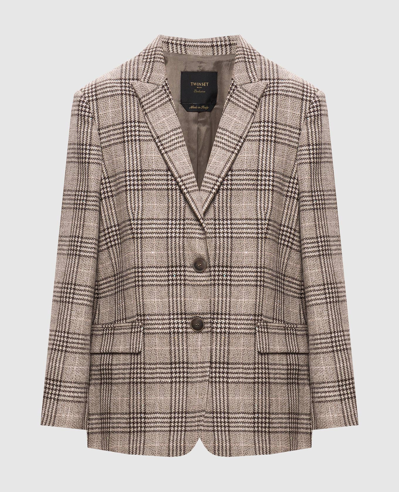 Gray checkered jacket with sequins