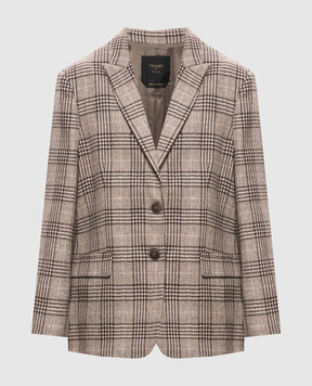 Twinset Gray checkered jacket with sequins 262TP2742
