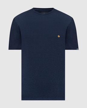 Stefano Ricci Blue T-shirt with emblem MNH6104920803