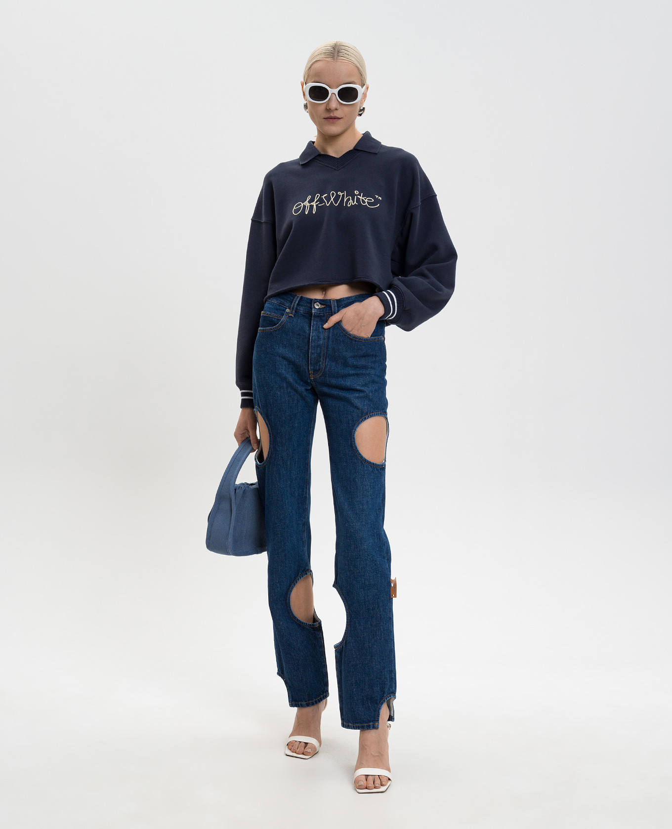 

Blue polo sweatshirt with logo Off-White
