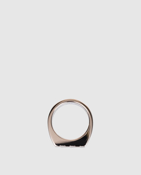 Off-White Silver ring with Diag emblem OMOC07NC99MET001