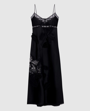 Ermanno Scervino Black midi dress with lace D482Q727APOKP