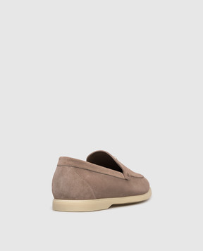 Stefano Ricci Beige suede loafers with emblem UC64G2287SDP