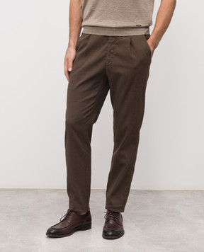 Enrico Mandelli Brown linen pants GYM02B5654