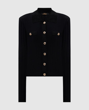 Twinset Black ribbed cardigan 261AP3112