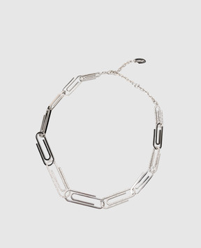 Off-White Silver Paperclip Necklace OWOB148S26MET001