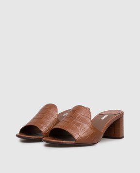 Le Silla Brown leather mules 1313D050RBPPZAN