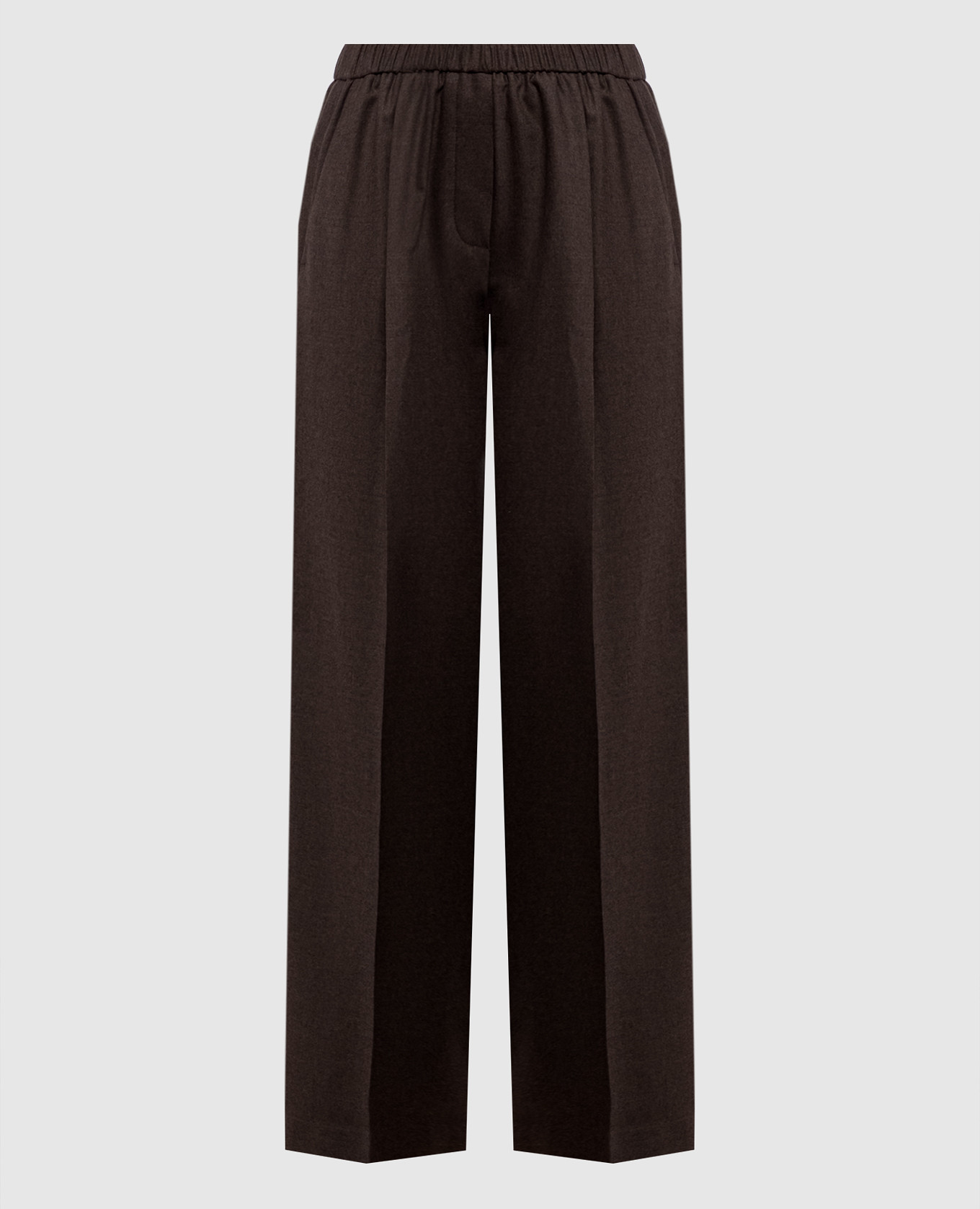 Brown wool and cashmere pants
